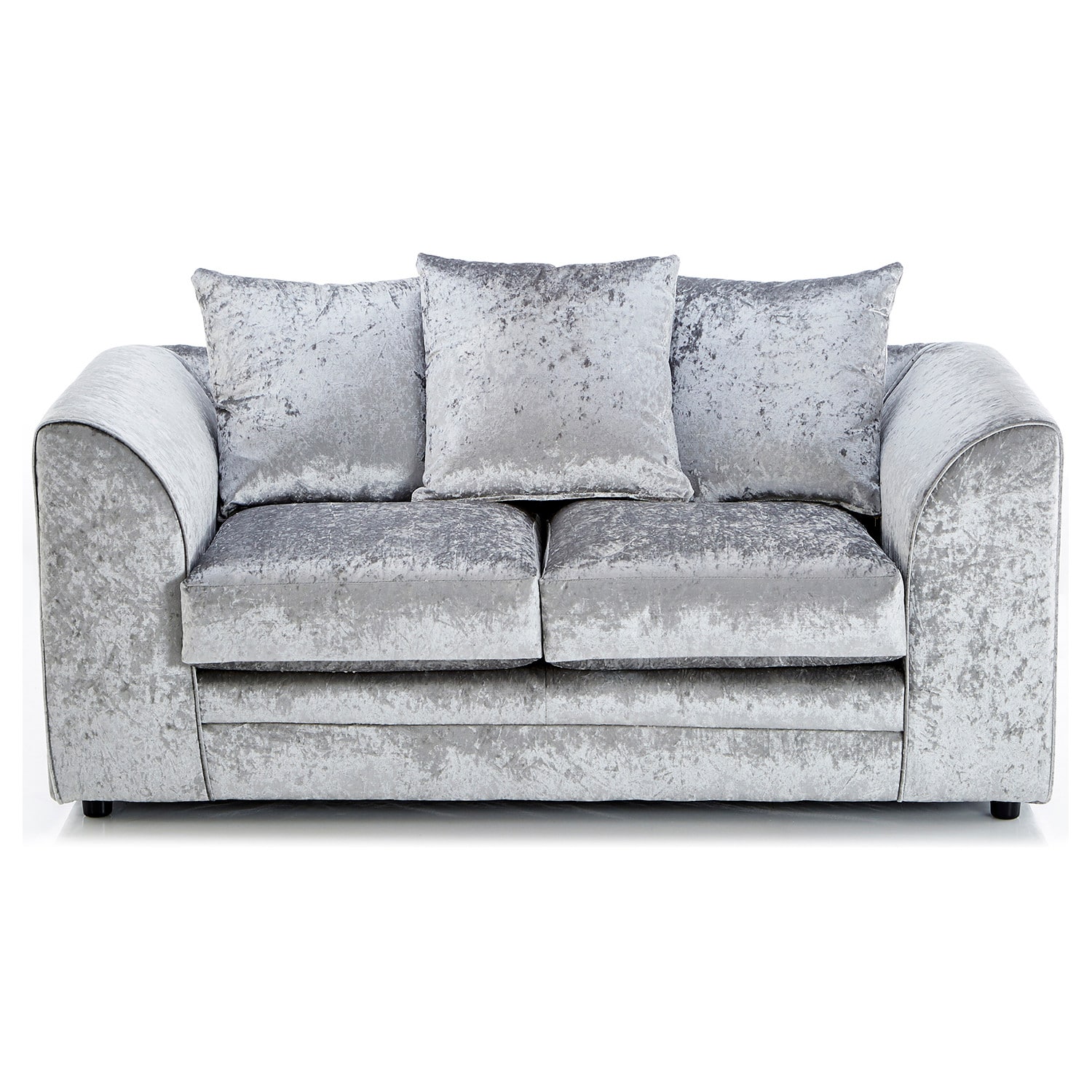 Michigan Crushed Velvet Sofa Silver / Grey 2 Seater